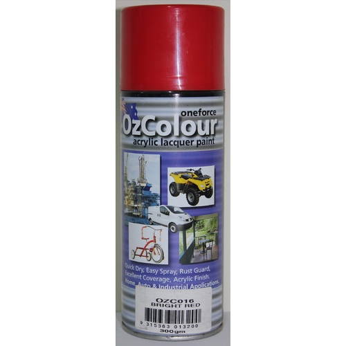 OzColour Bright Red Acrylic Spray Paint 300g