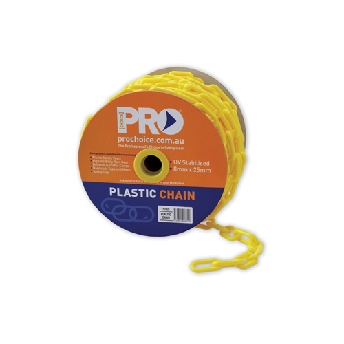 Pro Choice Plastic Chain Yellow 8mm x 25m Roll