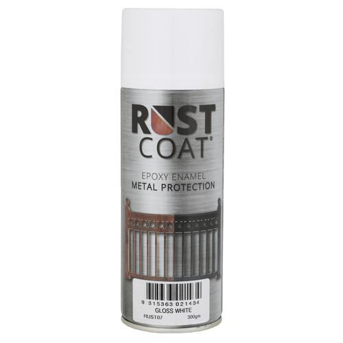 Rust Coat Epoxy Enamel Metal Protection Gloss White 300gm