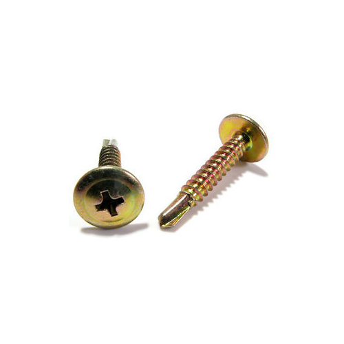 Self Drill Metal Screws 8-18 x 16mm Button Head Zinc Yellow Bulk Pack 1000pk