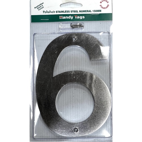 S/Steel-Polished 150mm Numeral 6 (5)