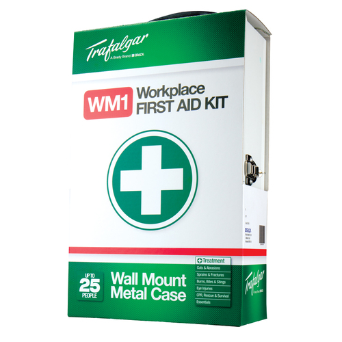 Trafalger WM1 Workplace First Aid Kit Wallmount Metal Case