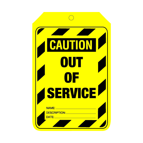 Caution Out Of Service Cardboard Tags 100pk