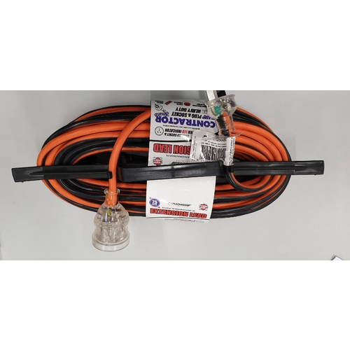 Ultracharge Contractor Heavy Duty 30m Extention Lead 15amp with 15amp Plugs