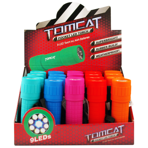 Tomecat 9led Basic Rubber Torch Inc Battery