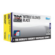 TGC Black Nitrile Disposable Gloves Med