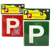 P Plates Green & Red background with suction VIC