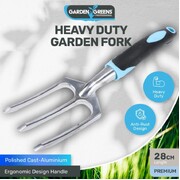 Premium Garden Fork Hand Held 28cm x 7.5cm Blue & Grey