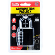 Padlock 4-Digit Combination 80mm x 38mm x 20mm Black 