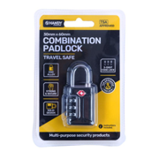 Padlock TSA Approved 3-Digit Combination Lock 30mm x 60mm 