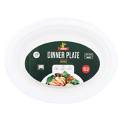 Sugarcane Bagasse Oval Dinner Plates - 26cm x 19.5cm - 10pk (WHITE)
