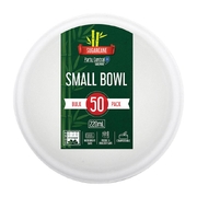 Sugarcane Bagasse Small Snack Bowls - 220mL - 50pk BULK (WHITE)