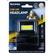 Illuminex Headlamp COB LED 2W, 80 Lumens with 3 Modes Battery Operated Black 6cm x 4cm x 1.7cm (Requires 3 x AAA Batteries, Not Included)