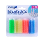 Candles Birthday Set - 6cm - Bulk 60pk - Assorted Colour Packs