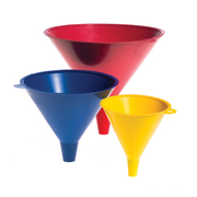 Hopkins Heavy Duty Funnels 3 Pack, (4-FC Yellow, 6-FC Blue, 8-FC Red)