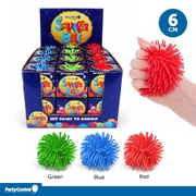 Squeeze Me Fuzzy Ball 6cm - Assorted Red, Blue, GreenÂ - min buy 24