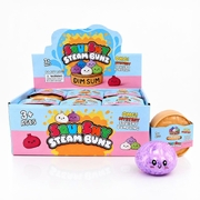 Squishy Toy Dumpling Smiley Face Glitter 8.5cm x 6.5cm Assorted Colours - MIN BUY 12