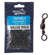 Jarvis Walker Black Barrel Swivels Value Pack - Sz 6