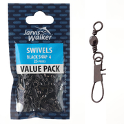 Jarvis Walker Black Snap Swivels Value Pack - Sz  8