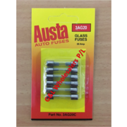 Austa Glass 20amp Fuse 32mm x 6.3mm 6pce Carded 10pk