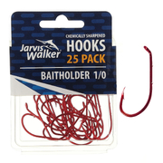 Jarvis Walker Baitholder Hook 25pc Value Pack Sz 1/0