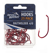 JARVIS WALKER RED BAITHOLDER HOOKS 25PK SZ4/0