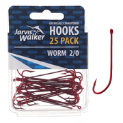 JARVIS WALKER RED LONG SHANK HOOKS 25PK SZ2/0