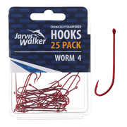 JARVIS WALKER RED LONG SHANK HOOKS 25PK SZ4