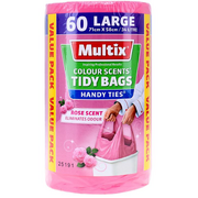 Multix Kitchen Tidy Bag Rose 34Ltr 60pk 