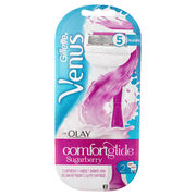 Gillette Venus & Olay Manual Razor with 2 Cartridges. Sugarberry Scent