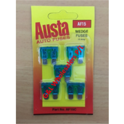 Austa Wedge 15amp Blue Fuse 10pk Carded 5per Card