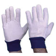 Pro Choice Cotton Drill Gloves With Blue Knitted Wrist Mens