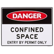 CONFINED SPACE, ENTRY BY PERMISSION LARGE SIGN 