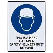 THIS IS A HARD HAT AREA LARGE SIGN 
