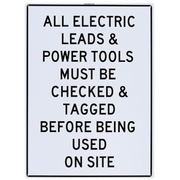 ALL ELECTRIC CHECKED AND TAGGED LARGE SIGN