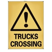 TRUCKS CROSSING LARGE SIGN PP 450 X 600MM