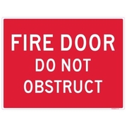 FIRE SAFETY DOOR DO NOT OBSTRUCTED LARGE SIGN