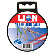 Lion Auto Cable 10amp x 3mm Green 7.5m