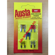 Austa Mini Wedge Blade Fuse Mixed 5pce, 7.5amp, 10amp, 15amp, 20amp, 25amp, 10pk Box