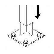 Base Plate 130x130x5mm With Spigot to Suit 50x50mm Post