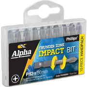 Alpha Thunderzone PH2 x 50mm Impact Power Bit 10pk