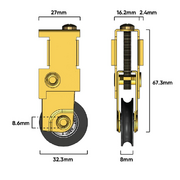 Carriage Sliding Door Adj & Poly Tyre H/D 35kgs (A018)