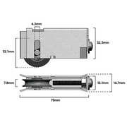 Carriage Sliding Door S/Steel Adj & Poly Tyre H/D  (A078)