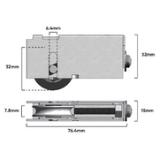 Carriage Slid Door S/Steel Adj & Nylon Roller H/D(A089)