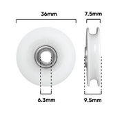 Roller 36mm dia 6.4mm Bore (D0500