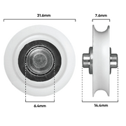 Roller 32mm dia 6.4mm Axle Offset (D141)