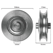 Roller S/S 32mm dia 6.4mm Axle H/D (D210)