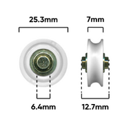 Roller 25.3mm dia 6.4mm Axle (D240)