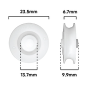 Roller 23.6mm dia 5mm Axle (d250)