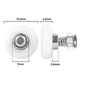 Roller 19.5mm Convex With Stud (D360)